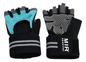 PAR DE GUANTES MIR CON MUÑEQUERA FITNESS TALLE M