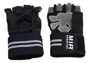 PAR DE GUANTES MIR CON MUÑEQUERA FITNESS TALLE L