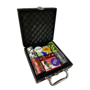 FICHERO DE POKER PROFESIONAL 100 FICHAS DE 14 GRAMOS CLAY CON MALETÍN DE ALUMINIO BLACK BISONTE
